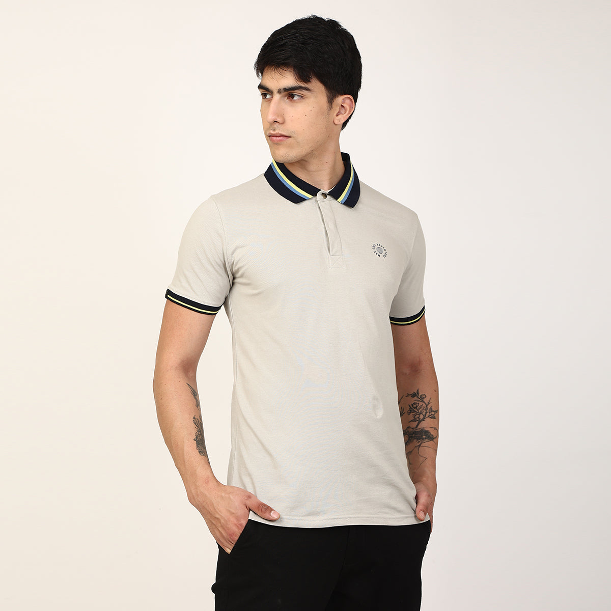 SOLID COTTON POLO SHIRT