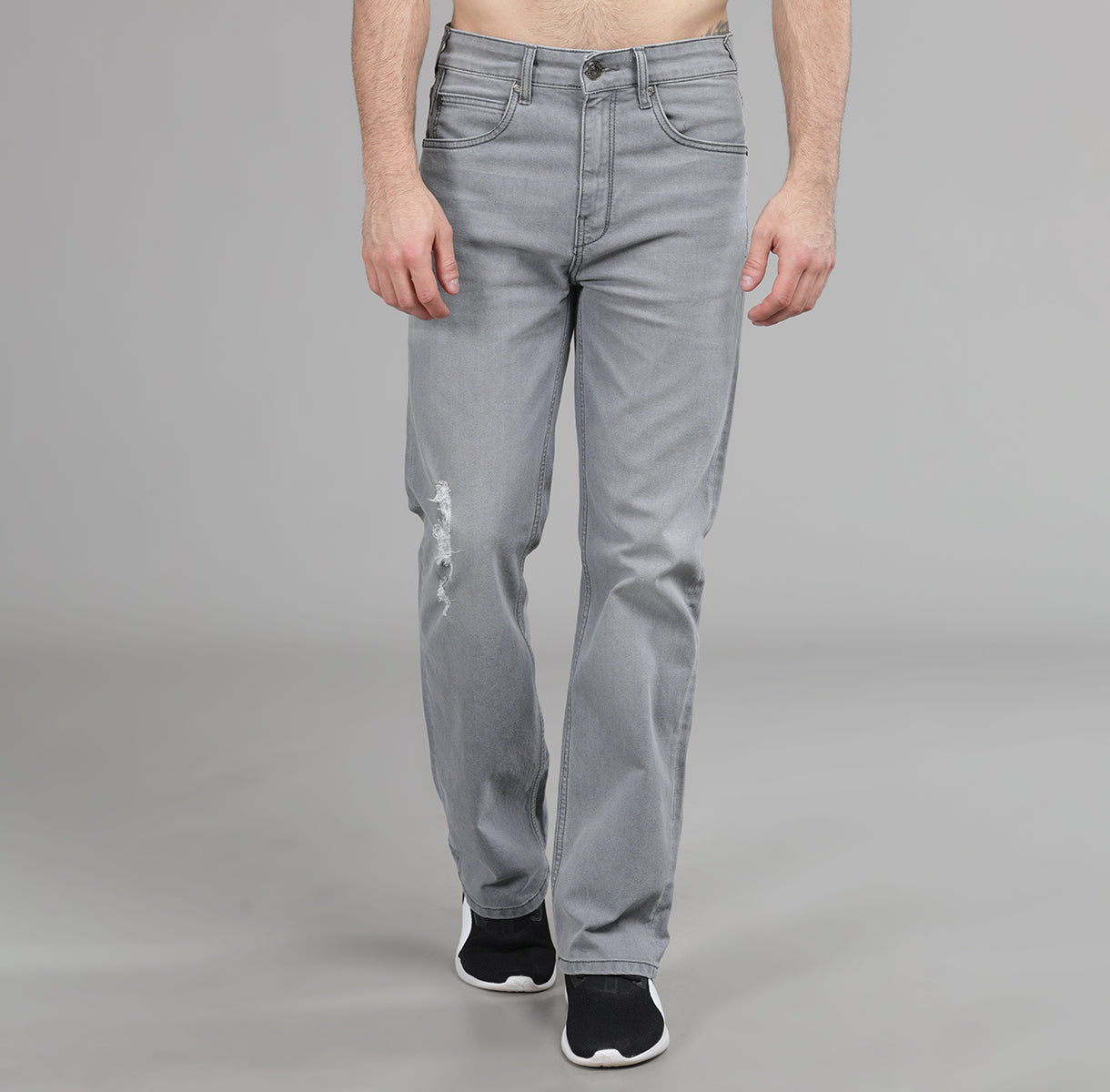 LIGHT GREY BOOTCUT JEANS