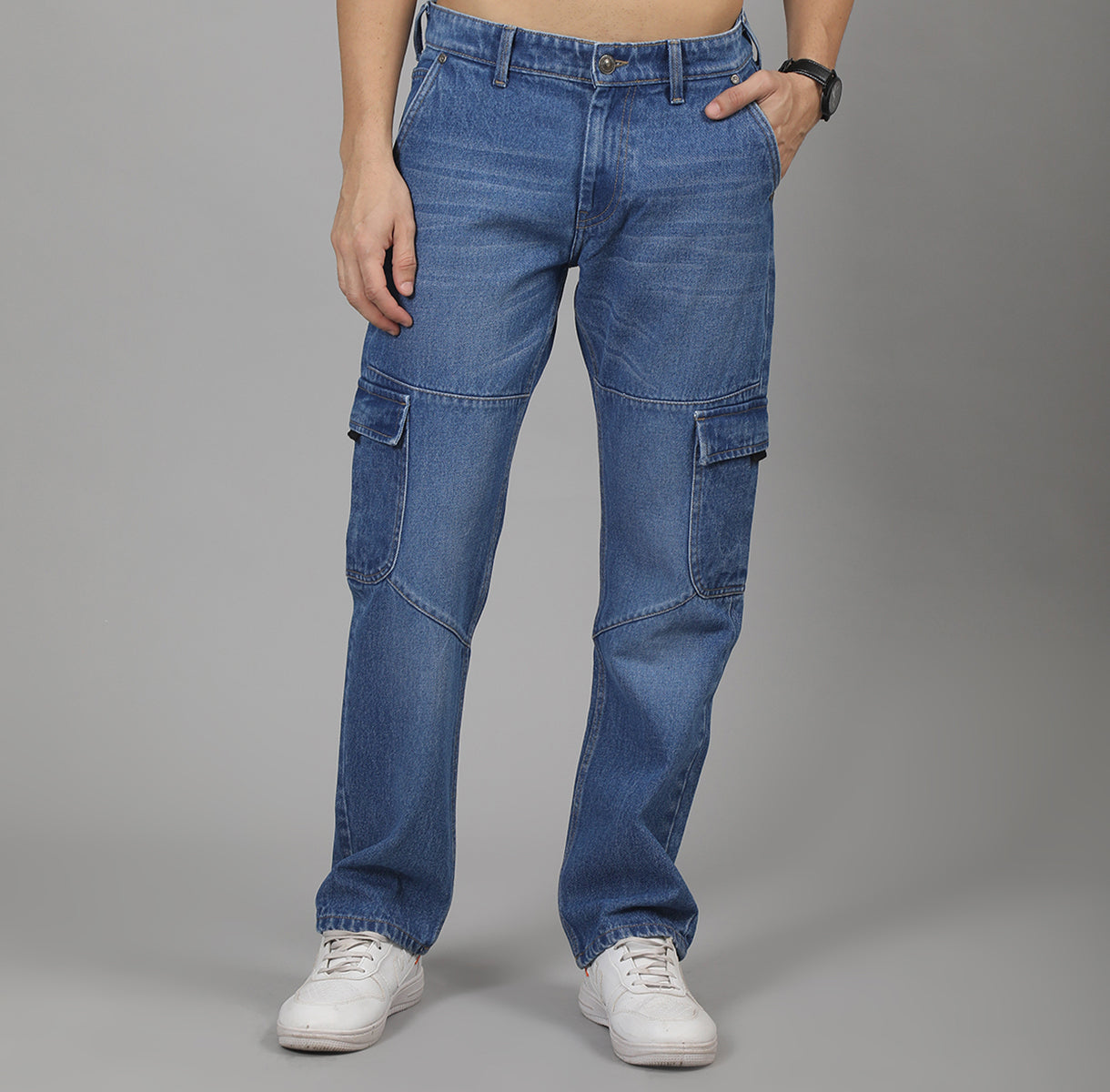 LIGHT INDIGO DENIM CARGO