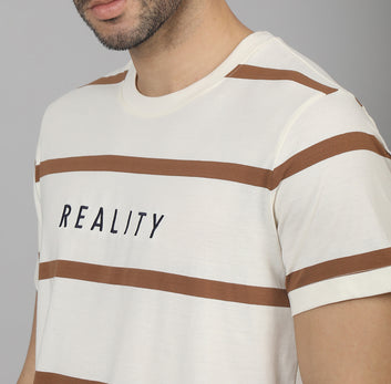 REGULAR FIT STRIPES CREW NECK COTTON TSHIRT