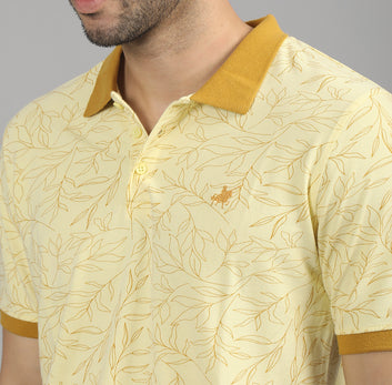 REGULAR FIT AOP COTTON POLO SHIRT