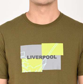 SLIM FIT PRINTED CREW NECK TSHIRT