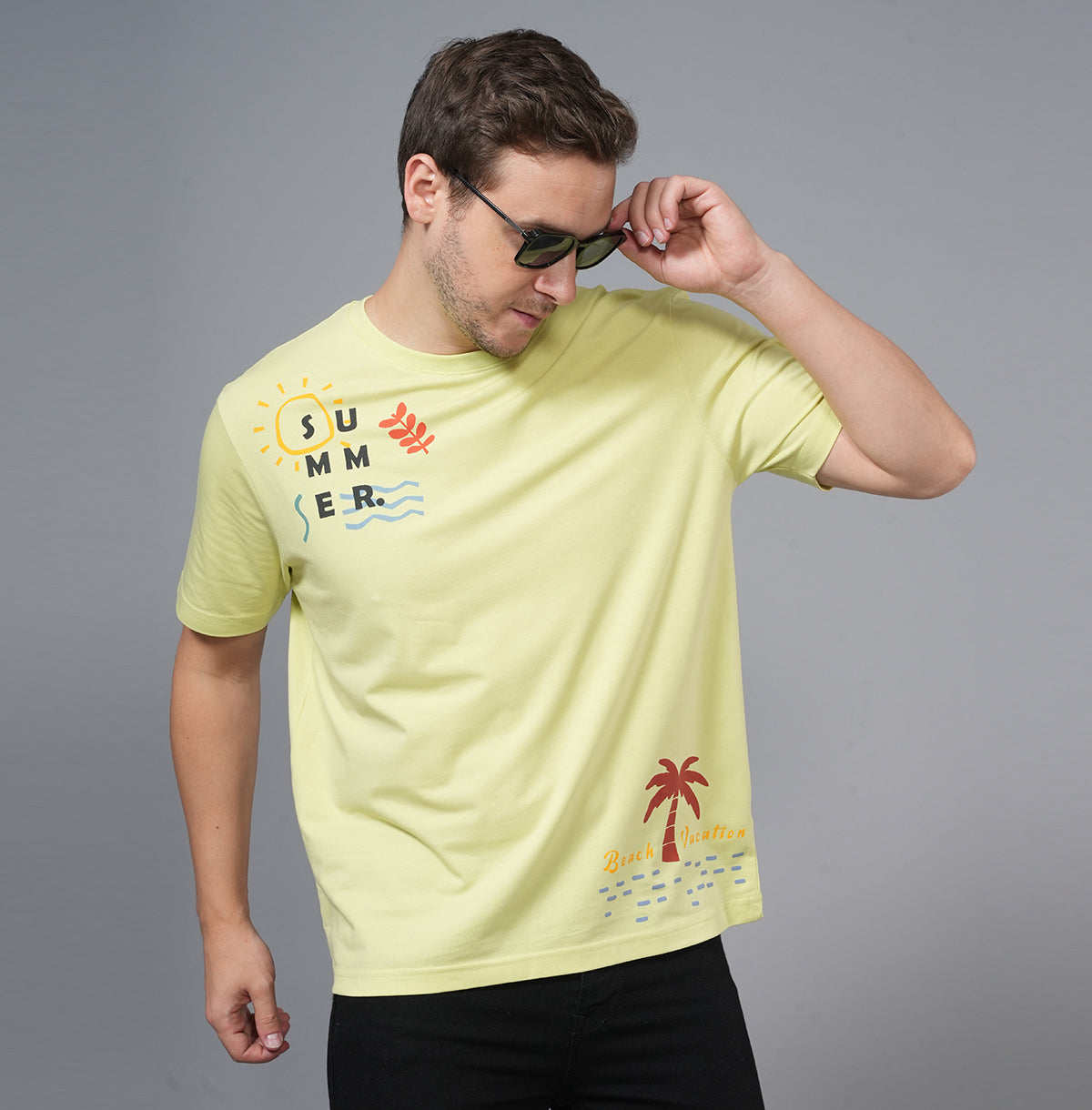 OVERSIZE PRINTED CREW NECK TSHIRT - Main Image