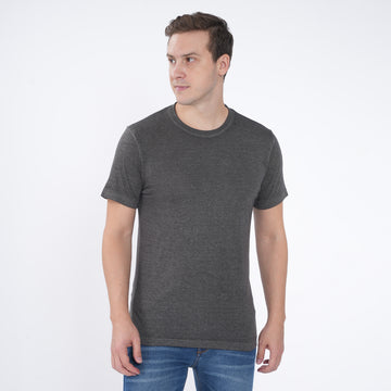 SLIM FIT BURN OUT CREW NECK TSHIRT