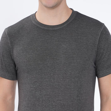 SLIM FIT BURN OUT CREW NECK TSHIRT