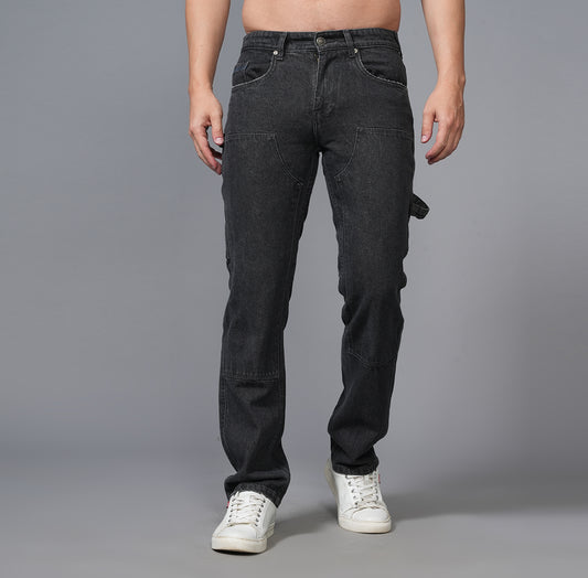 GREY CARPENTER STRAIGHT FIT JEANS