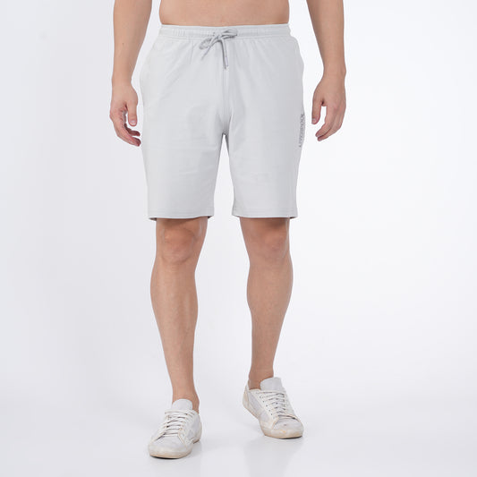 LIGHT GREY SLIM FIT KNITTED SHORTS