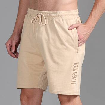 BEIGE KNITTED SHORTS