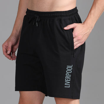 BLACK KNITTED SHORTS
