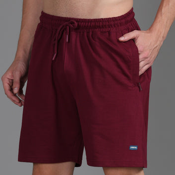 MAROON KNITTED SHORTS