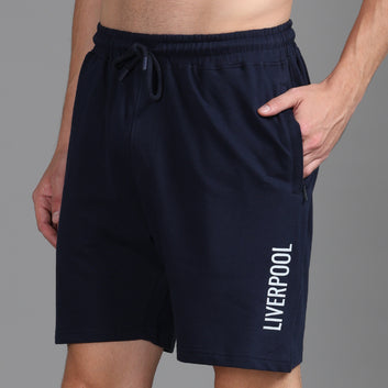 NAVY KNITTED SHORTS