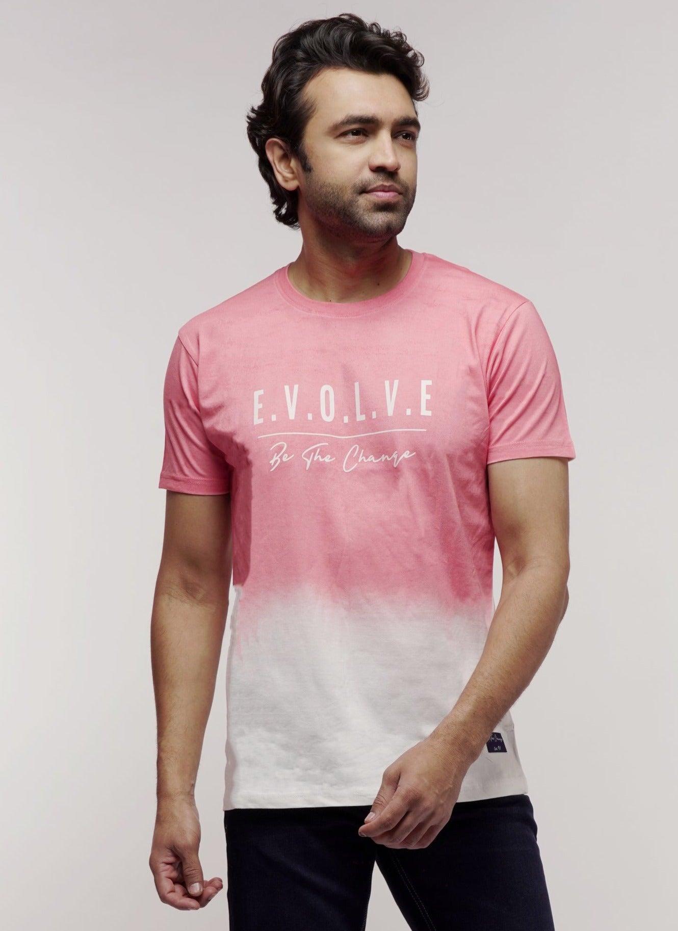 EVOLVE DIP DYE CREW GRAPHIC TSHIRT