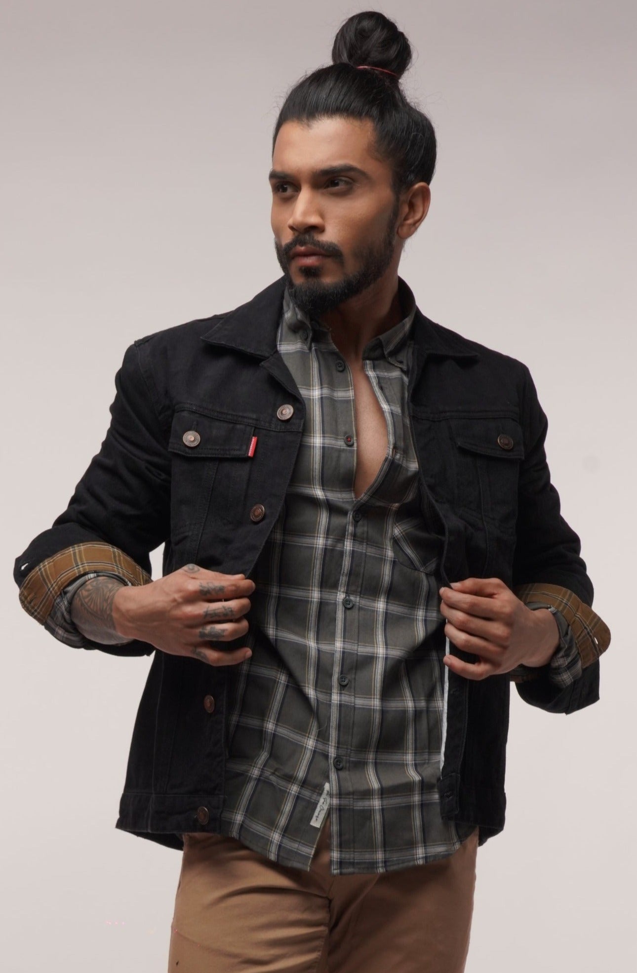 Black Denim Shirt Wearing Oversized Denim Jacket Shirt What Should