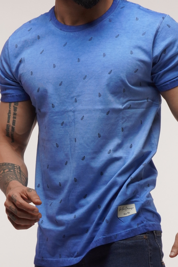 ACID WASH AOP CREW TSHIRT