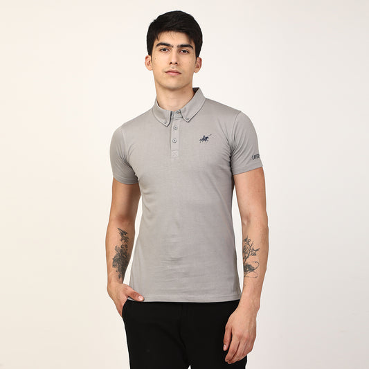 SOLID COTTON POLO SHIRT