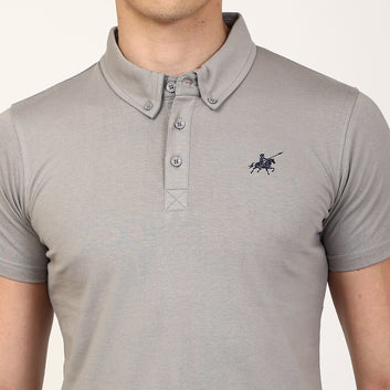 SOLID COTTON POLO SHIRT