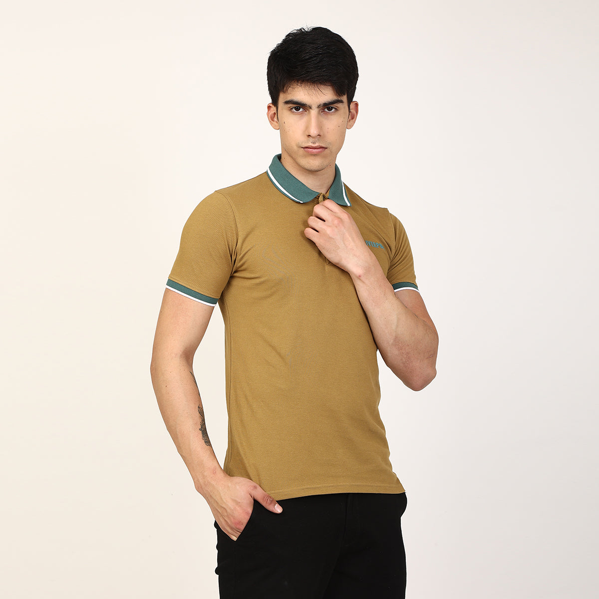 SOLID COTTON POLO SHIRT