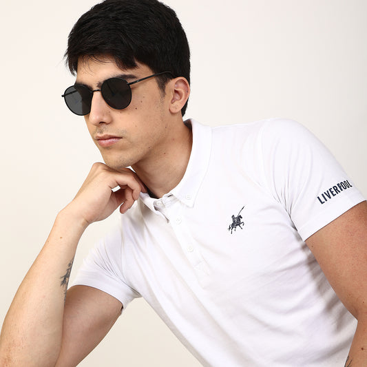 SOLID COTTON POLO SHIRT