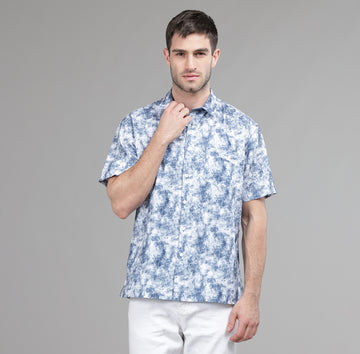 AOP HALF SLEEVES OVERSIZE SHIRT