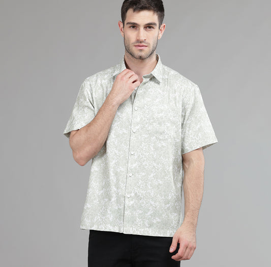 AOP HALF SLEEVES OVERSIZE SHIRT