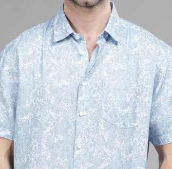 AOP HALF SLEEVES OVERSIZE SHIRT