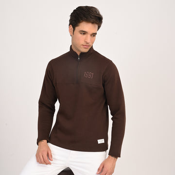 REGULAR FIT HIGH NECK SWEATSHIRT