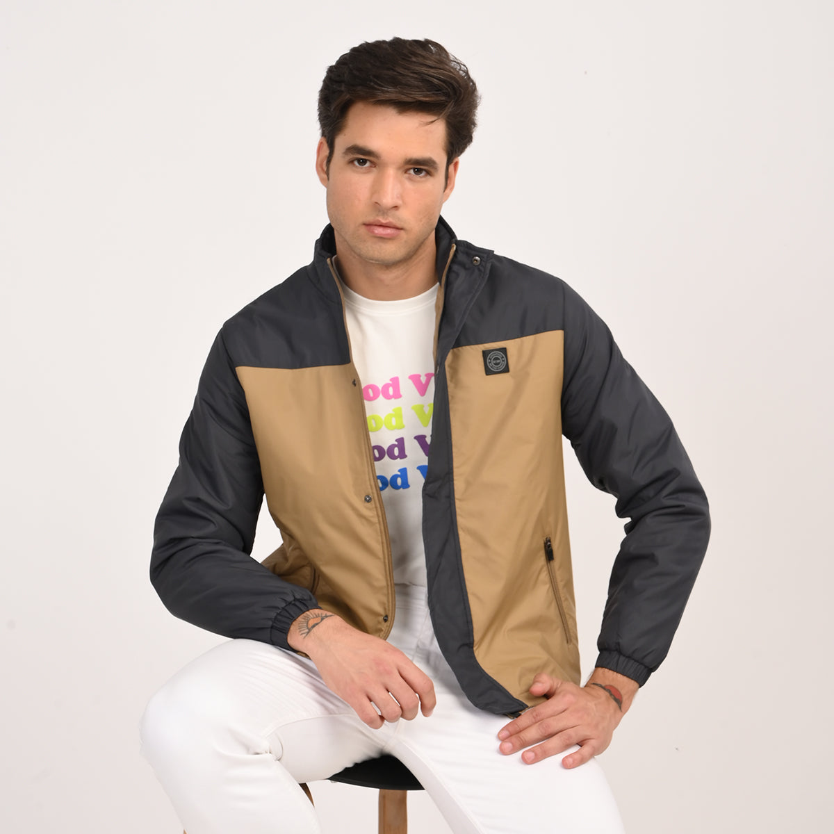 REGULAR FIT CIRE WINDCHEATER JACKET