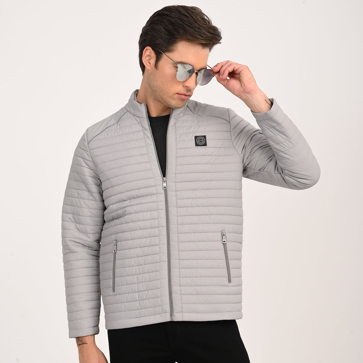 REGULAR FIT QUILTED CIRE JACKET