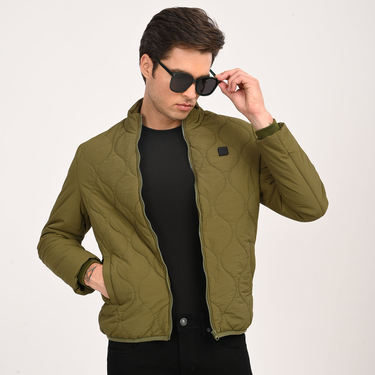 REGULAR FIT QUILTED CRUSH JACKET