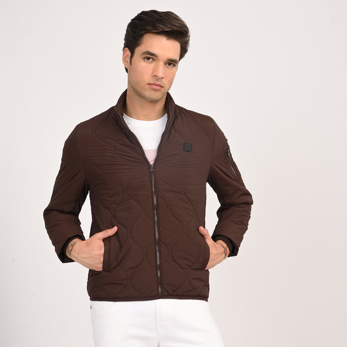 REGULAR FIT QUILTED CRUSH JACKET