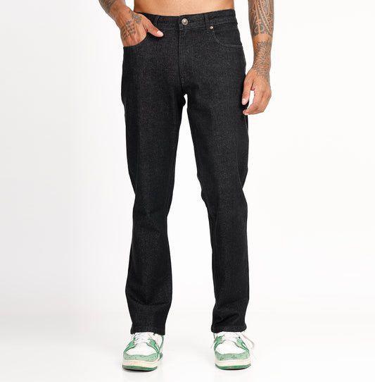 BLACK STRAIGHT FIT DENIM