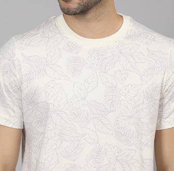 REGULAR FIT AOP CREW NECK COTTON TSHIRT