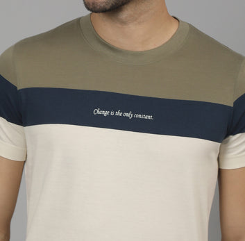 REGULAR FIT STRIPES CREW NECK COTTON TSHIRT