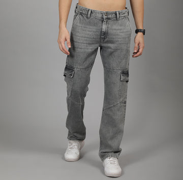 GREY DENIM CARGO