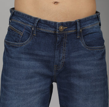 MID INDIGO STRAIGHT FIT JEANS