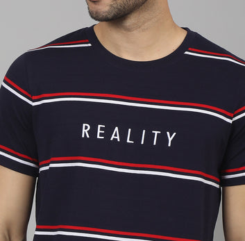 REGULAR FIT STRIPES CREW NECK COTTON TSHIRT