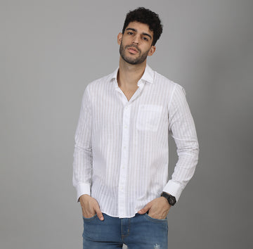 STRIPES FULL SLEEVES CASUAL COTTON SHIRT