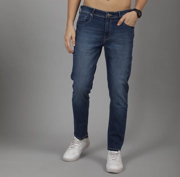 MID INDIGO ANKLE FIT JEANS