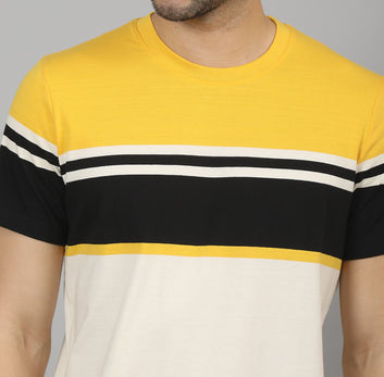 REGULAR FIT STRIPES CREW NECK COTTON TSHIRT