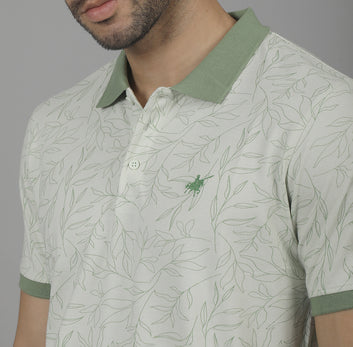 REGULAR FIT AOP COTTON POLO SHIRT