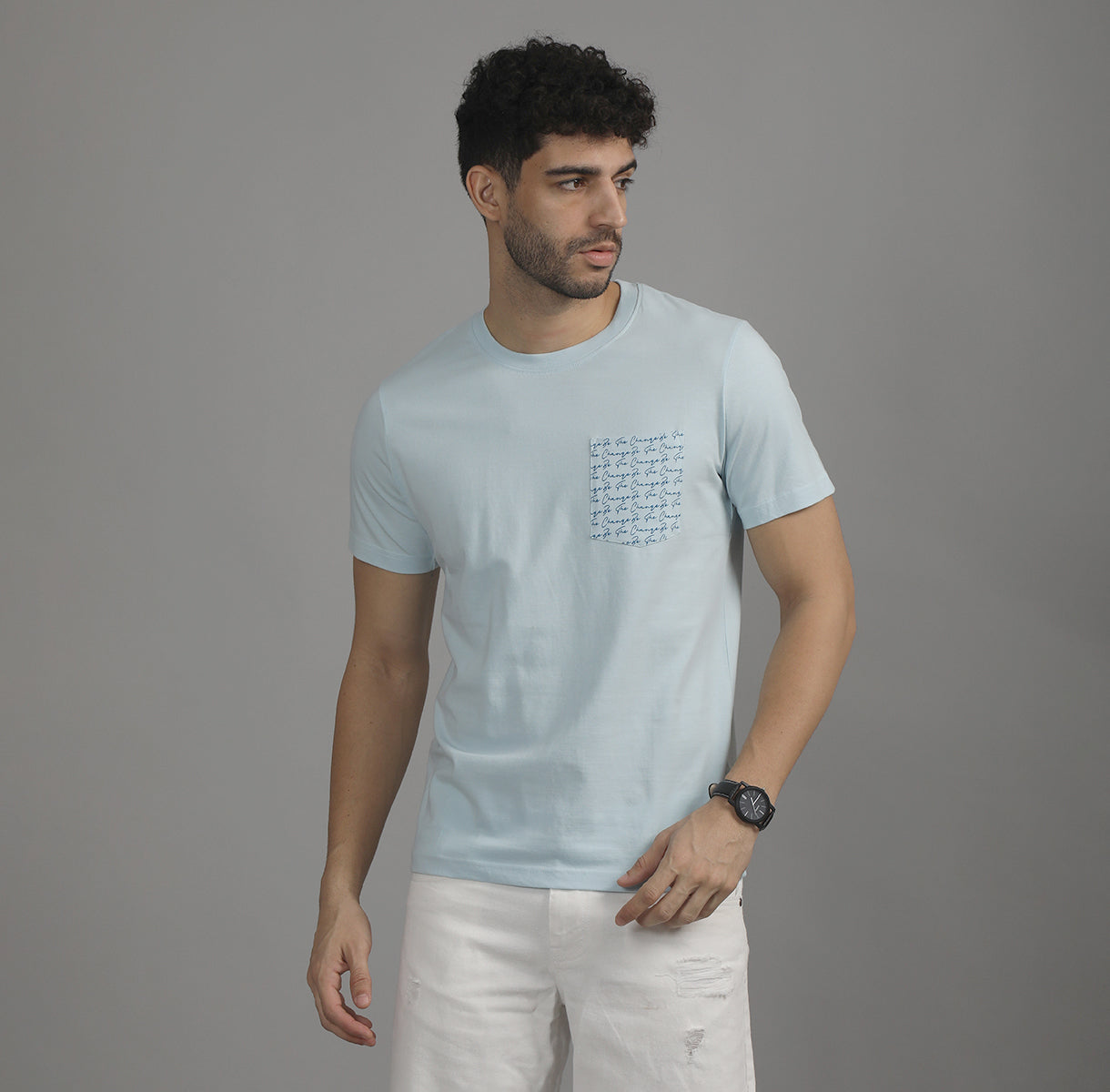 REGULAR FIT AOP CREW NECK COTTON TSHIRT