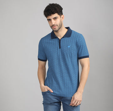 REGULAR FIT AOP COTTON POLO SHIRT