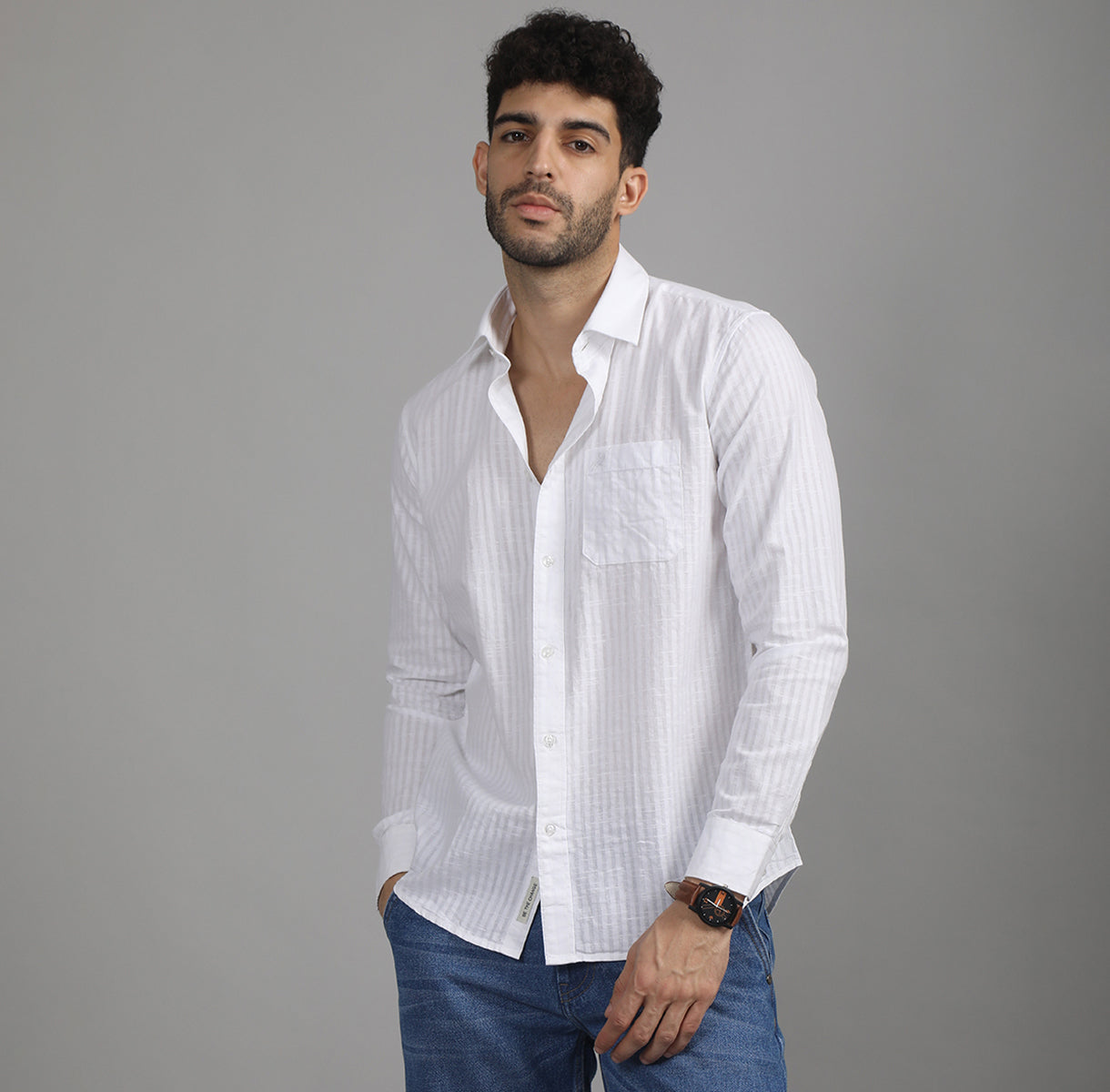 STRIPES FULL SLEEVES CASUAL COTTON SHIRT
