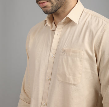 FULL SLEEVES CASUAL COTTON SLUB SHIRT