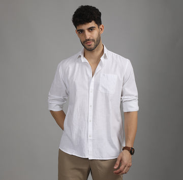 FULL SLEEVES CASUAL COTTON SLUB SHIRT