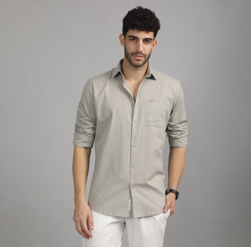 FULL SLEEVES CASUAL COTTON SLUB SHIRT