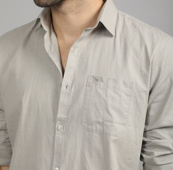 FULL SLEEVES CASUAL COTTON SLUB SHIRT