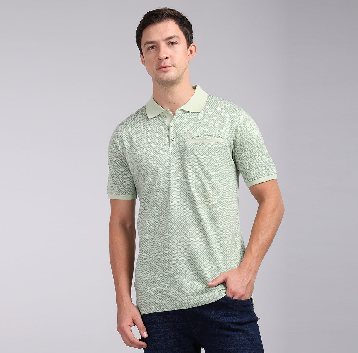 SLIM FIT JACQUARD POLO SHIRT