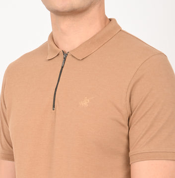 SLIM FIT POLO SHIRT WITH ZIP