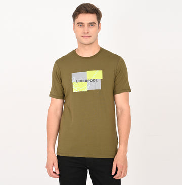 SLIM FIT PRINTED CREW NECK TSHIRT